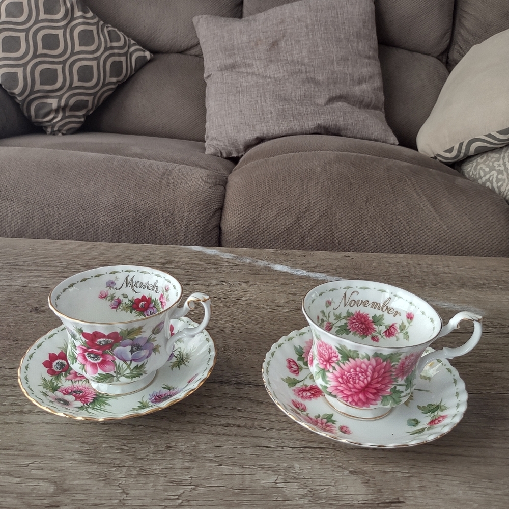 Royal Dalton Flower of the Month Teacup and Saucer